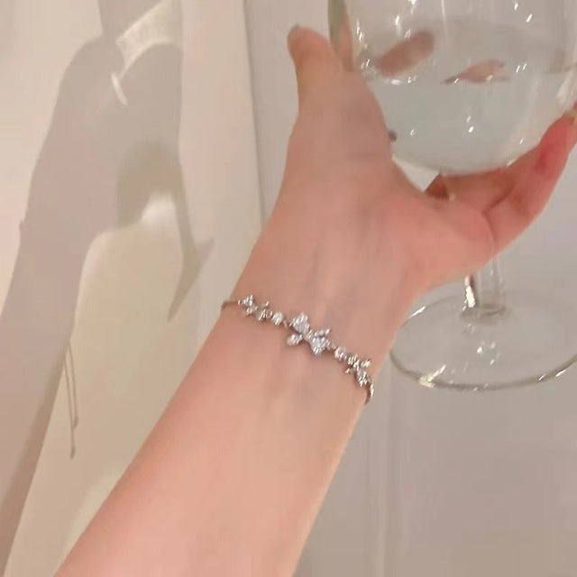 Japan Korea Star Moon Bracelet For Women Fashion Crystal Pearl Chain Jewelry